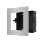 Painel frontal e caixa de registo para vídeo-porteiro 1 módulo Hikvision em aço inoxidável, montagem embutida - DS-KD-ACF1/S