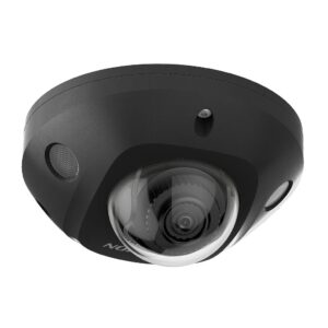 IP Minidome Camera 4MP 2.8 mm AcuSense IR30 MIC WDR120 I/O Audio Alarm IP67 Smart Functions Black Hikvision