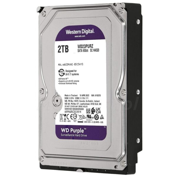 2 TB Hard Disk (2024Gb). Western Digital Purple WD23PURZ