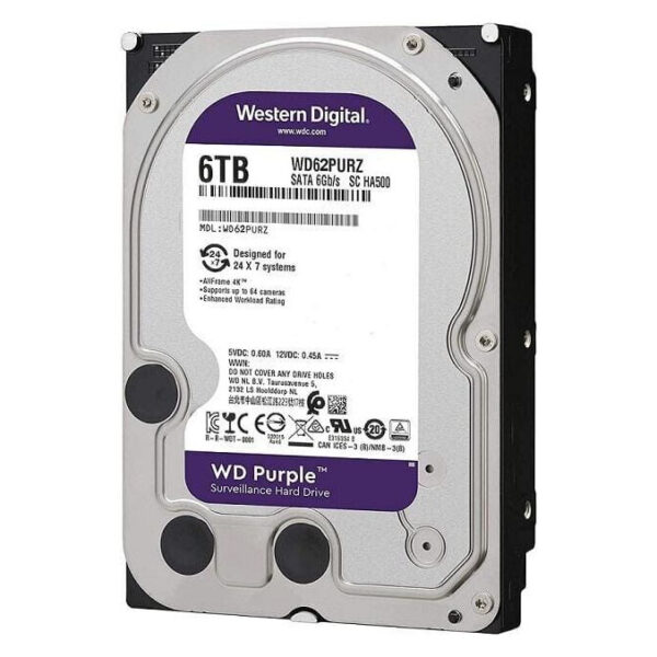 6 TB Hard Disk (6144Gb). Western Digital Purple WD64PURZ